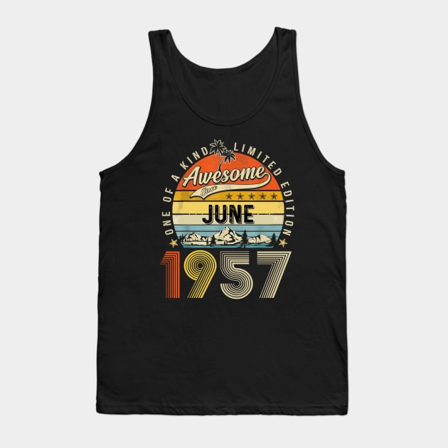 Awesome Since June 1957 Vintage 66th Birthday Tank Top by PlumleelaurineArt